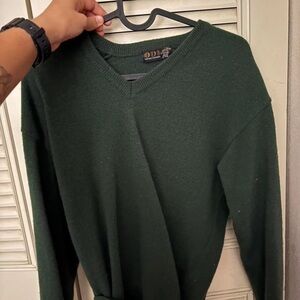 Women's V-Neck Sweater - Dark Green